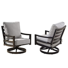 Oakland Living Aluminum Outdoor Swivel Club Finish with Thick Grey Polyester Cushions (Set of 2) Deep Seating Rocking Chairs, Antique Copper (AZHUDSON-2CHAIR-AC)