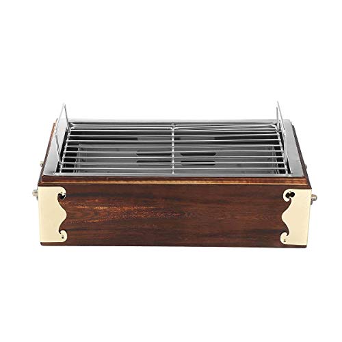 Portable Wood Stainless Steel BBQ Grill Food Barbecue Cooking Tools Charcoal Barbecue Stove Camping BBQ Tools Kitchen Accessor