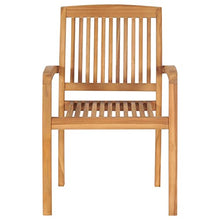 XHNIFBN Teak 8-Stack Dining Chairs 22.6"x23.6"x35.4", Cushioned Outdoor/Indoor Wood Seats for Patio, Balcony, Bistro