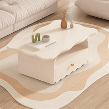 DINBOZ26X Living Room Table Modern White Coffee Table for Small Living Rooms, Creative Minimalist Design, Easy Assembly, Stylish Home Furniture Outdoor Side Table