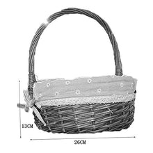 Wicker Picnic Basket Hand-Made Storage Basket Portable Woven Basket Outdoor Basket Suitable for Storage and Camping (Size : 2613cm)