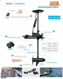 PARKHO HASWING Electric Trolling Motor 12V 55LB 48 Inch Shaft Black w/ Remote Control