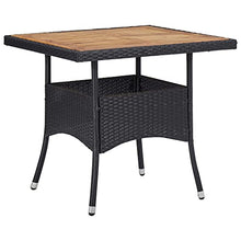 DYRJDJWIDHW Outdoor Furniture Sets Clearance,muebles,Outdoor Seating Furniture,5 Piece Patio Dining Set Black Poly Rattan and Acacia WoodSuitable for Patio, Garden, Gazebo Low