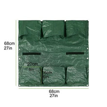 2 Pc 6 Pockets Planting Growing Bag Container Breathable Green Wall Hanging Planting Vertical Bag Garden (Color : Green Size : 68cm x 68cm) (Green 68cm x 68cm)