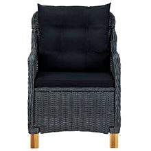 Heofavd Dark Grey Outdoor Dining Set PE Rattan 8 Seater Rectangular Patio Furniture Set with Removable Cushions Powder Coated Steel Frame for Garden Terrace Balcony Backyard