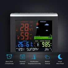 HBJWOV Digital Thermometer Hygrometer Weather Station，Color LCD Forecast Clock