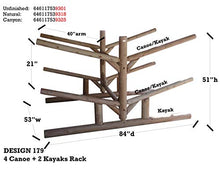 Log Kayak Rack 4 Canoe + 2 Kayak Rack Natural