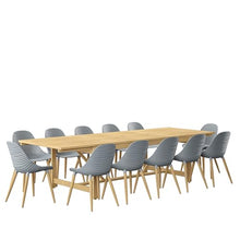 Amazonia Rectangular Extendable Patio Dining Set with 12 Chairs, 13-Piece Grey