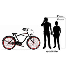 Vivelo Rider Beach Cruiser Men's Bike 26-Inch 3-Speed Monza