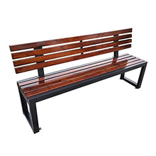 E Stool Outdoor Patio Garden Bench Park Leisure Bench 2-3 Seat Solid Wood Seat Courtyard Rest Weather-Resistant French Chair with Back for Deck/Entrance Furniture (39in)