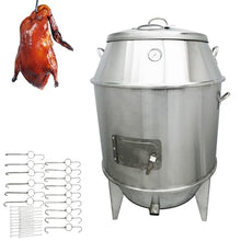 Banfluxion Commercial Charcoal Roast Duck Oven, Stainless Steel BBQ Roaster with Temperature Display, Middle Door for Easy Charcoal Adjustment, Oil-Water Separation, for Chicken Vegetables Lamb