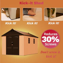 Patiowell 8x12 FT Resin Outdoor Storage Shed with Floor, Beige