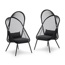 Greemotion USA Alverta 2-Piece Outdoor Foldable Accent Chair Black
