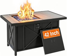 BALI OUTDOORS 42inch Propane Fire Pit Patio Outdoor Fire Pit Table Large