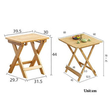 JKSVTF Outdoor Tables Chairs Folding Garden Bistro Set, Wooden Balcony Table, Patio Bistro Set with 2 Chairs 1 Side Table, Outdoor Garden Furniture