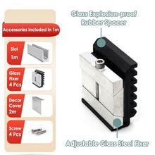 1pc Durable Aluminum Glass Railing Spigot Clamp for Indoor/Outdoor Use - Commercial Glass Pool Fence Brackets(Silver,L 6M/236 Inch)