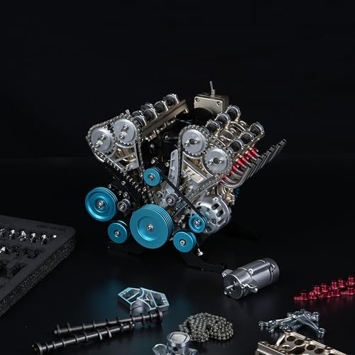 TECHING Mini V8 Engine Model Kit Gold
