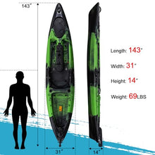 Hipicute 13FT Fishing Kayak Green Camo with Paddle & Comfortable Seat, 400LBS Capacity