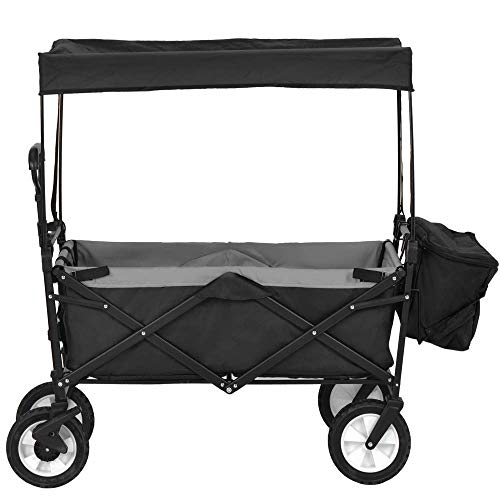 5sssallefaa Pull Along Folding Wagon Trolley Cart with Canopy