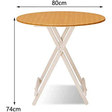 MVUYO Folding Table，Patio Round Folding Bistro Table,Outdoor Portable Dining Table, Wooden Footing Frame(D)