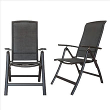 Seeheool Folding Patio Chairs Set of 2, Aluminium Frame Reclining Sling Lawn Chairs with Adjustable High Backrest, Patio Dining Chairs for Outdoor, Camping,Porch,Balcony(Textilene Fabric,2 Chairs)