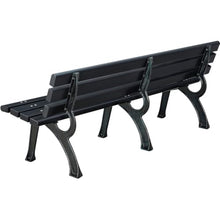 Global Industrial 6'L Outdoor Park Bench with Backrest, Black, Plastic