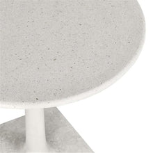 Pemberly Row Outdoor Bistro Table, 31 in Concrete Stone with White Terrazzo Finish, Weather-Proof Modern Tulip Base, Seating for 4, Durable Patio Furniture for Balcony, Garden, or Small Spaces