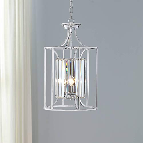 Soraya 13 3/4" Wide Chrome and Crystal 3-Light Pendant Light Light Fixture