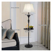 LUYOUBOZHU Floor Lamp Modern LED Floor Lamp with Side Table for Bedroom, Living Room, Office(White)