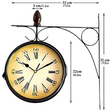 YHdtUO Garden Clock Outdoor Waterproof Retro 3D Stereo 12-Inch Resin Wall Hanging Home Kitchen Living Room Decoration,