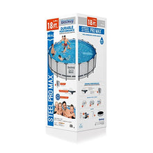 Bestway Steel Pro MAX 18' x 48" Round Metal Frame Above Ground Pool Set with Filter Pump, Ladder, and Cover