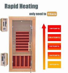 IKTG Infrared Sauna Room Low Magnetic Graphene Heating Canadian Hemlock Khaki