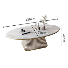 living room table Luxury Slate Coffee Table, Modern Oval Coffee Table with Metal Iron Frame, Household Creative Living Room Center Table, Easy to Assemble outdoor side table ( Color : A , Size : 130*7