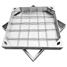 1pc Invisible Recessed Manhole Cover and Frame - Durable 304 Stainless Steel Square Septic Tank Cover for Outdoor Use(80x80x8cm)