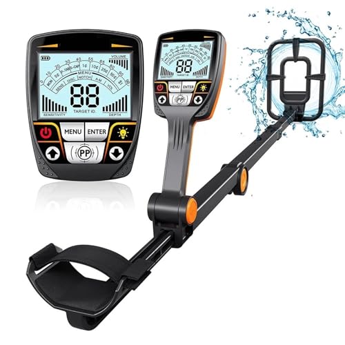 UYCVT Metal Detectors for Adults, Foldable Underground Metal Detector Adjustable Folding Metal Detector with High Accuracy Waterproof Search Coil LCD
