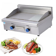 Double Gas Griddle Grill Smooth LPG Commercial Stainless Steel Heavy Duty Restaurant Outdoor Griddle Gas Baking Plate Burger Grill Large Non-Stick Burners Flat Hot Plate for Home and Commercial,722