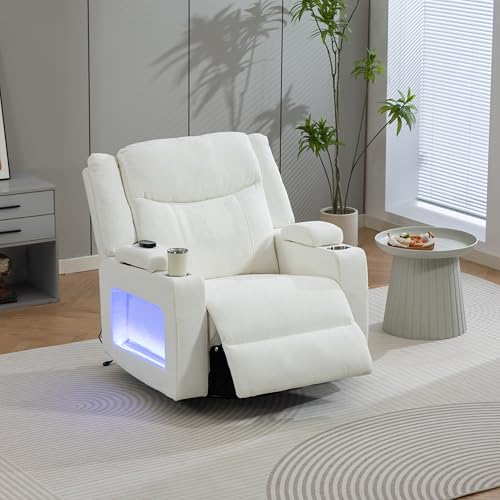 ERYE Multifunctional Power Reclining Chair Electric Recliner Armchair for Home Theater Office, 270° Swivel Rocker Chair W/USB-C Ports, Adjustable Headrest & Vibration Massage