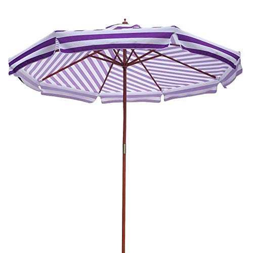 3WWWQMAA8 Purple Striped Umbrella,Large Garden Parasol/Outdoor Protective Market Table Umbrella,2.7m/9FT Patio Umbrella Canopy Easy to Close