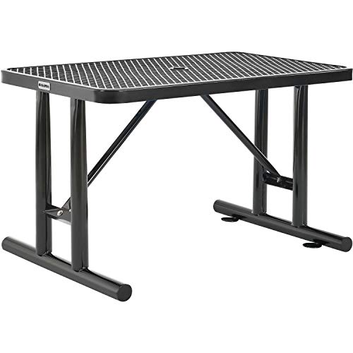 Global Industrial 4' Rectangular Expanded Metal Outdoor Table, Black