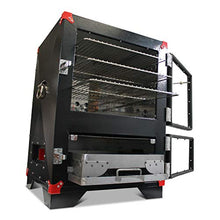 Big Wood Smoker Heavy Duty Charcoal Cabinet Smoker for Outdoor BBQ Grills Cooking, Black