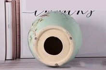 Ceramic Garden Stool Decorative Garden Stools Rustic Ceramic Stool Ornament Small Coffee Table Side Table Cooler Pier Bathroom Stool Flower Bird Shoe Changing Stool Living Room Garden Stool Ceramic
