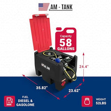 AM-TANK Portable Gas Fuel Tank, 58 Gal, Red/Black