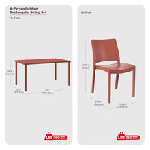Costaelm Outdoor Dining Chairs Set of 6, 7 piece Patio Furniture Set, Patio Breakfast Coffee Table and Stackable Chairs for Backyard Deck Restaurant, Red