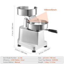 GGAHDSRH Grill Burger Press Tool, Home Manual Burger Forming Machine, Commercial Hamburger Patty Maker with 200 Pcs Patty Papers,6 Inch