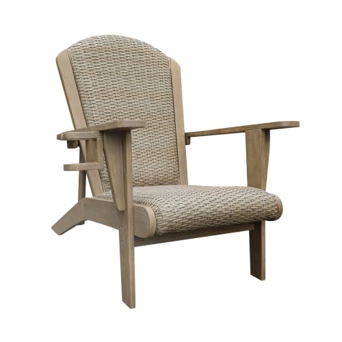 Signature Design by Ashley 1-Piece Wicker Adirondack Chair, Beige