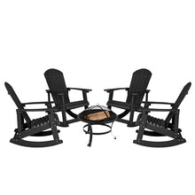 BizChair Set of 4 Savannah Adirondack Rocking Chairs Black