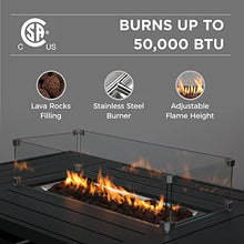 Wisteria Lane 4-Piece Aluminum Patio Furniture Set with 54-Inch Propane Fire Pit Table Dark Grey