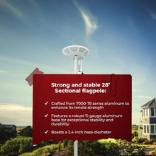 Telepole Manufacturing Inc 7000-T8 Aluminum 28' Sectional Flagpole with Accessories Silver
