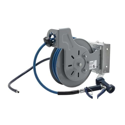 3/8" x 35' Open Epoxy Coated Reel, MV-2522-24, 36" Flexible Water Hose, SS Swing Bracket