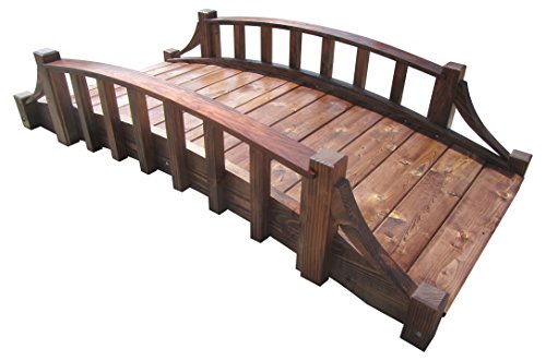 SamsGazebos Country Wood Garden Bridge 6' Brown